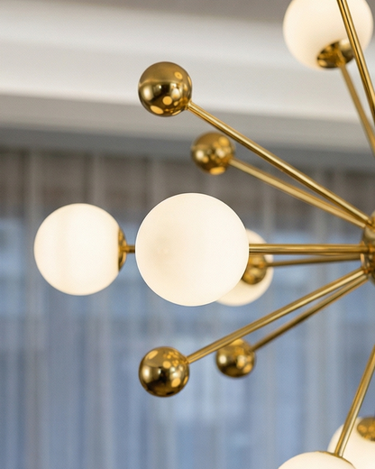Modern Sputnik Globe Chandelier - White