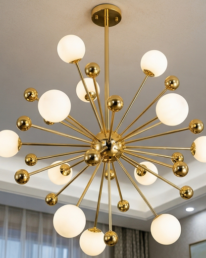 Modern Sputnik Globe Chandelier - White