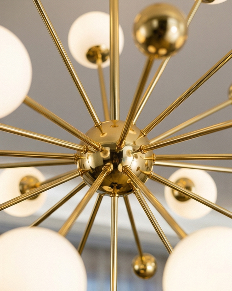 Modern Sputnik Globe Chandelier - White