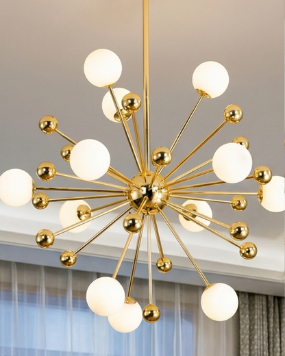 Modern Sputnik Globe Chandelier - White