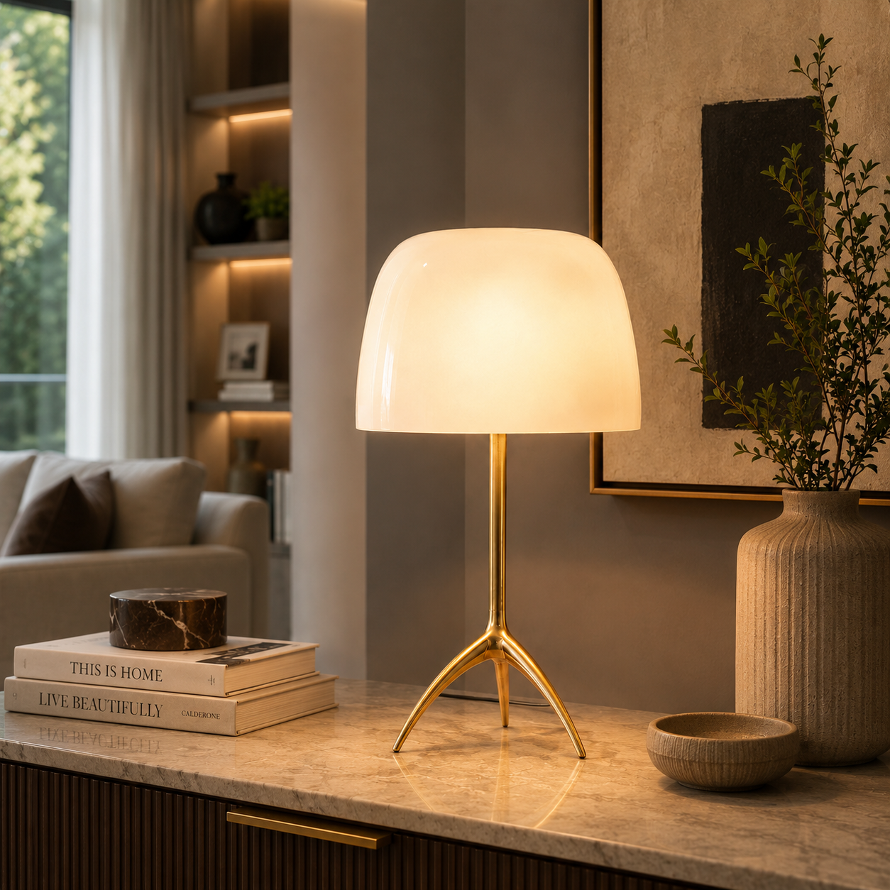 Elyra Table lamp for Home & Item for Home Decoration - White