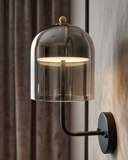 Modern Smoky Glass Wall Sconce