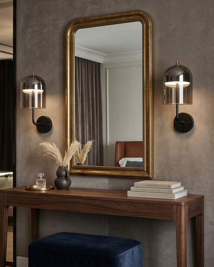 Modern Smoky Glass Wall Sconce