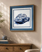 Blue & White Framed Wall art - 12"x12"