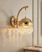 Royal Crystal Dome Wall Light - Gold