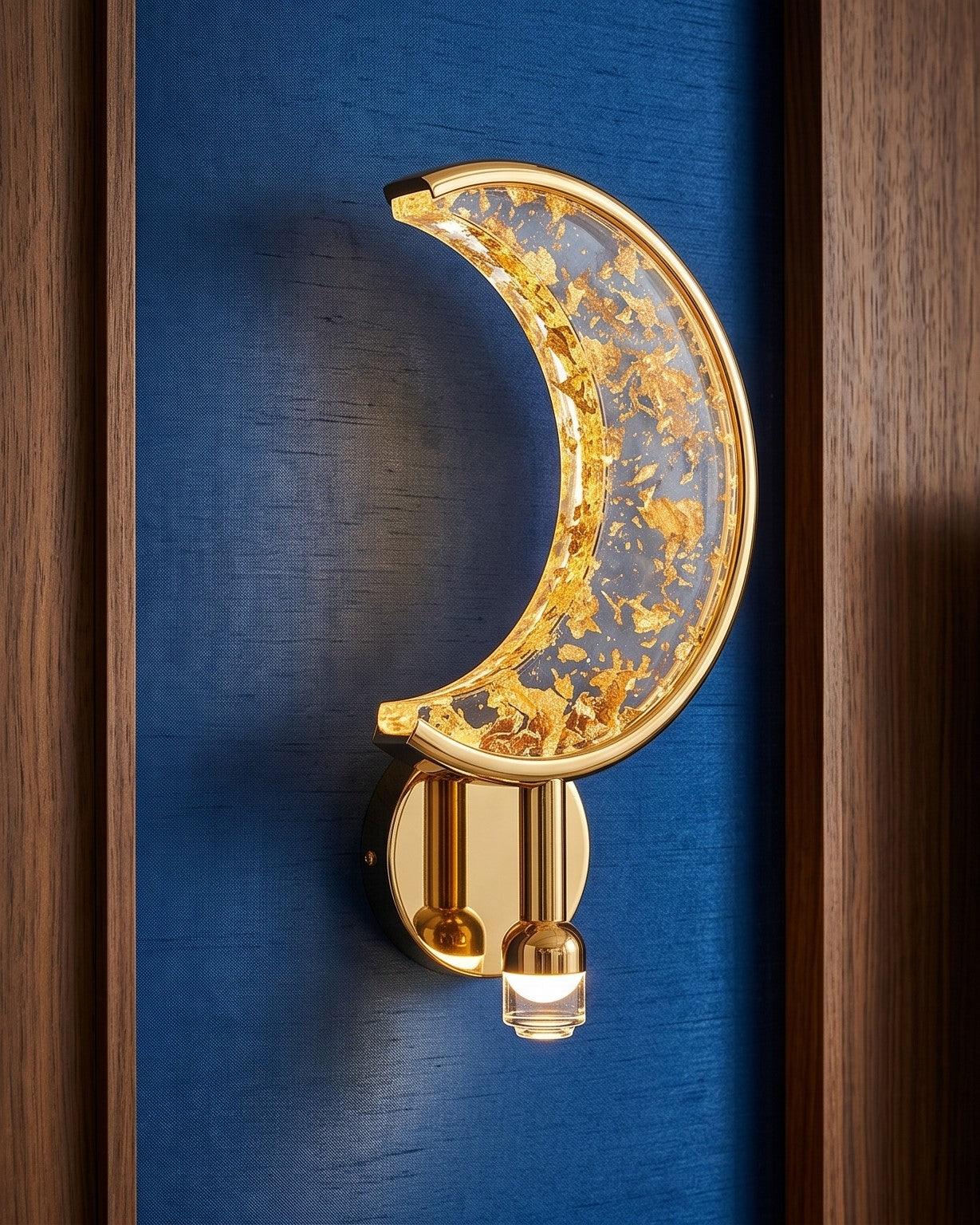 Crescent Moon Crystal Wall Sconce
