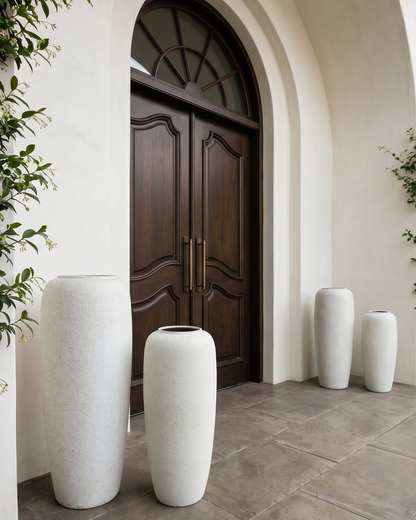 Pebble Finish Designer Floor Vase - Set Of 2