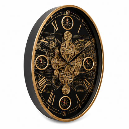 Art of Hours Luxury Designer Wall Clocks for the Home With Moving Gear Mechanism Buy Wall Clock Online (Steel Body)