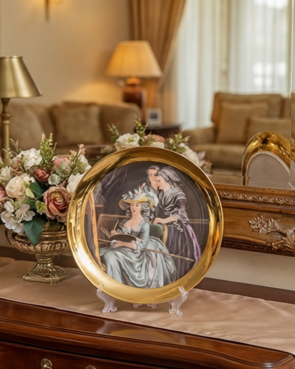 Victorian Elegance Golden Rim Decorative Plates - 10"