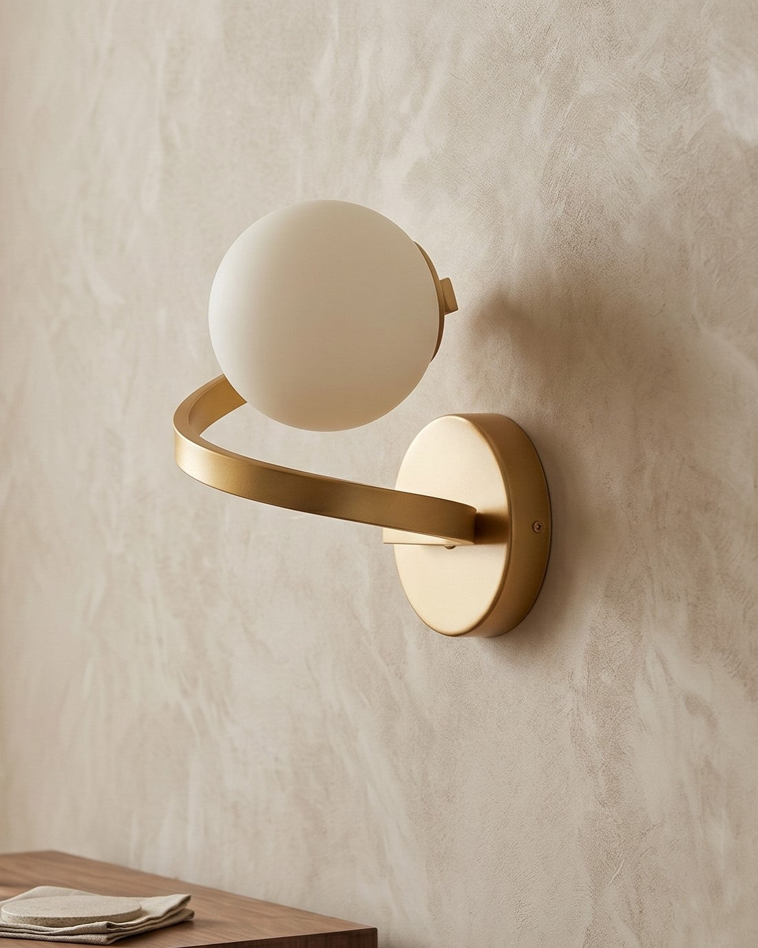 Golden Spiral Globe Wall Light