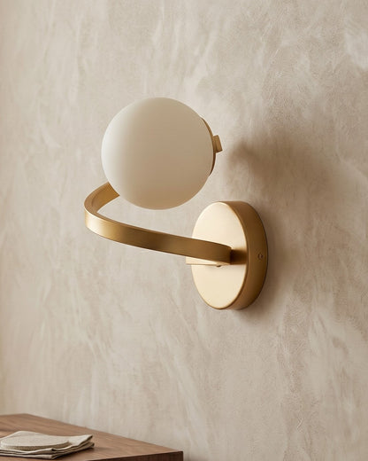 Golden Spiral Globe Wall Light