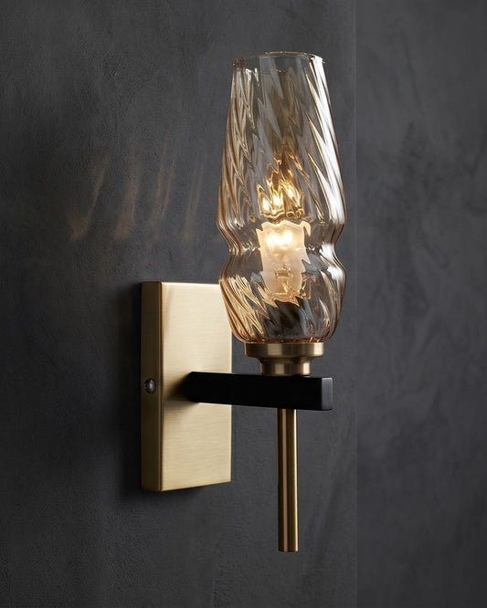 Twisted Crystal Flame Wall Light