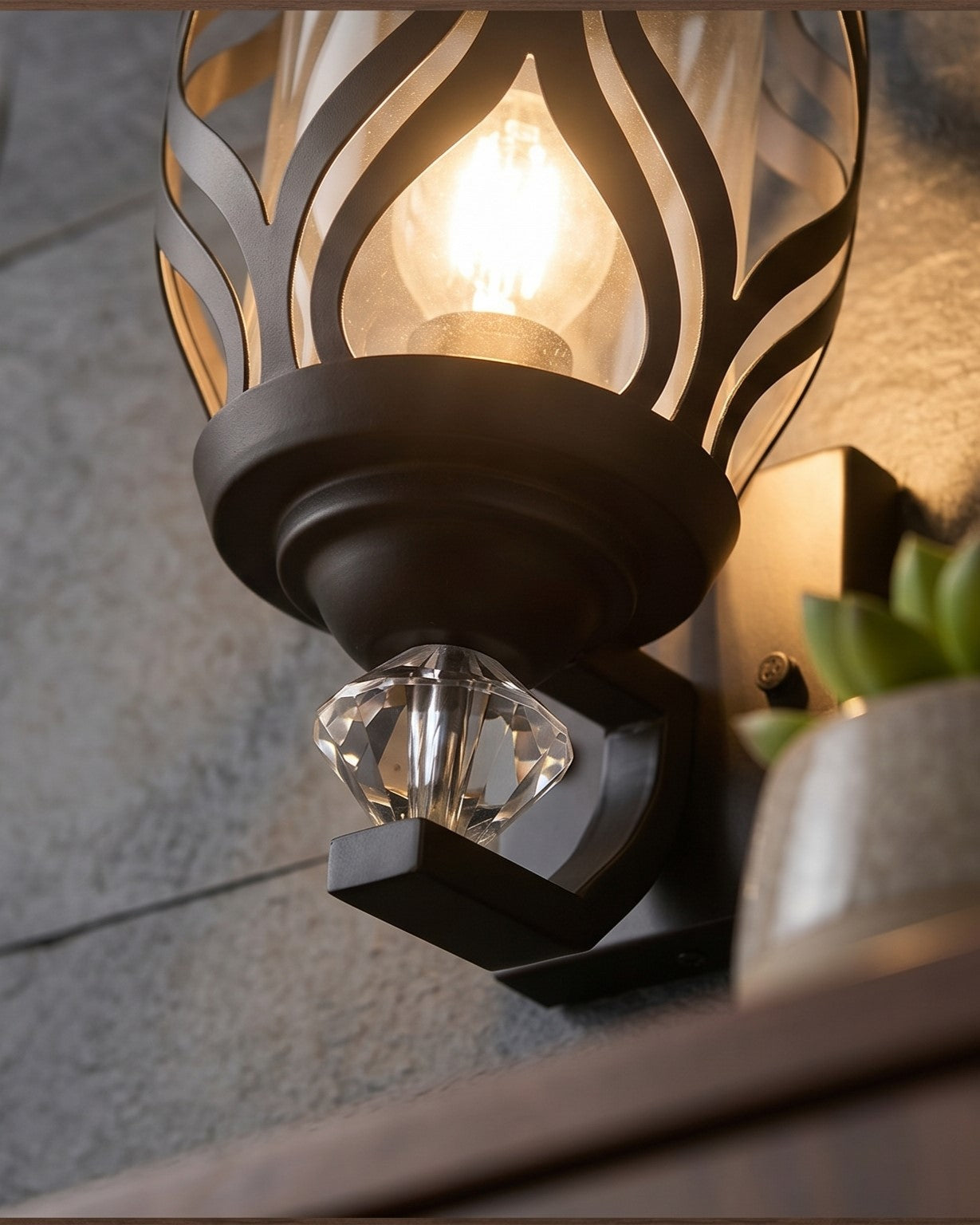 Royal Wave Lantern Wall Light