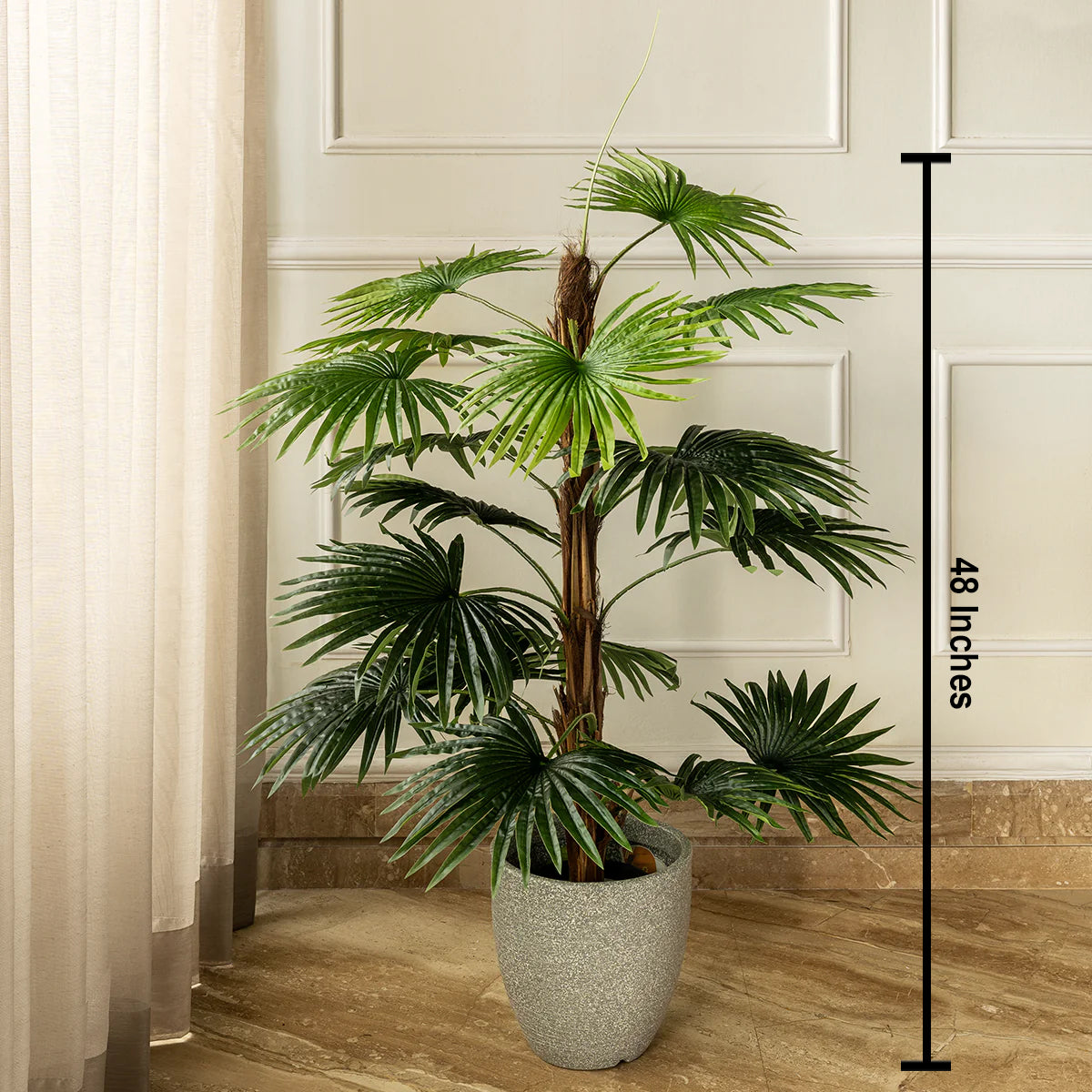 Indoor Luxe Livistona Chinensis Artificial Plant (4 Feet) (Natural Feel)