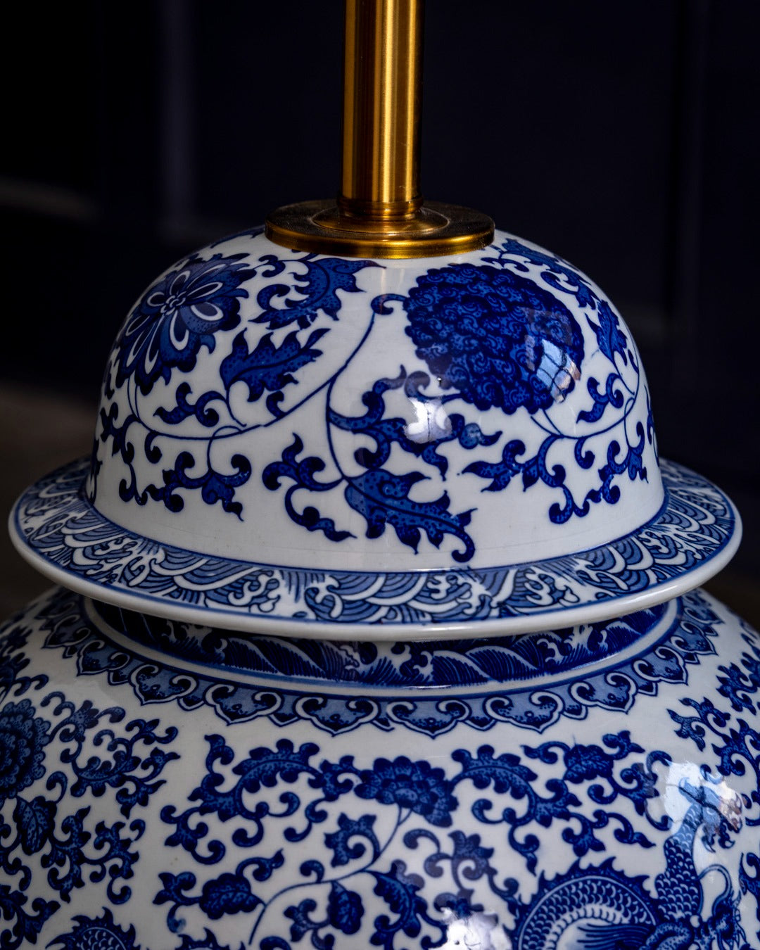 Dragon Motif Temple Jar Floor Lamp