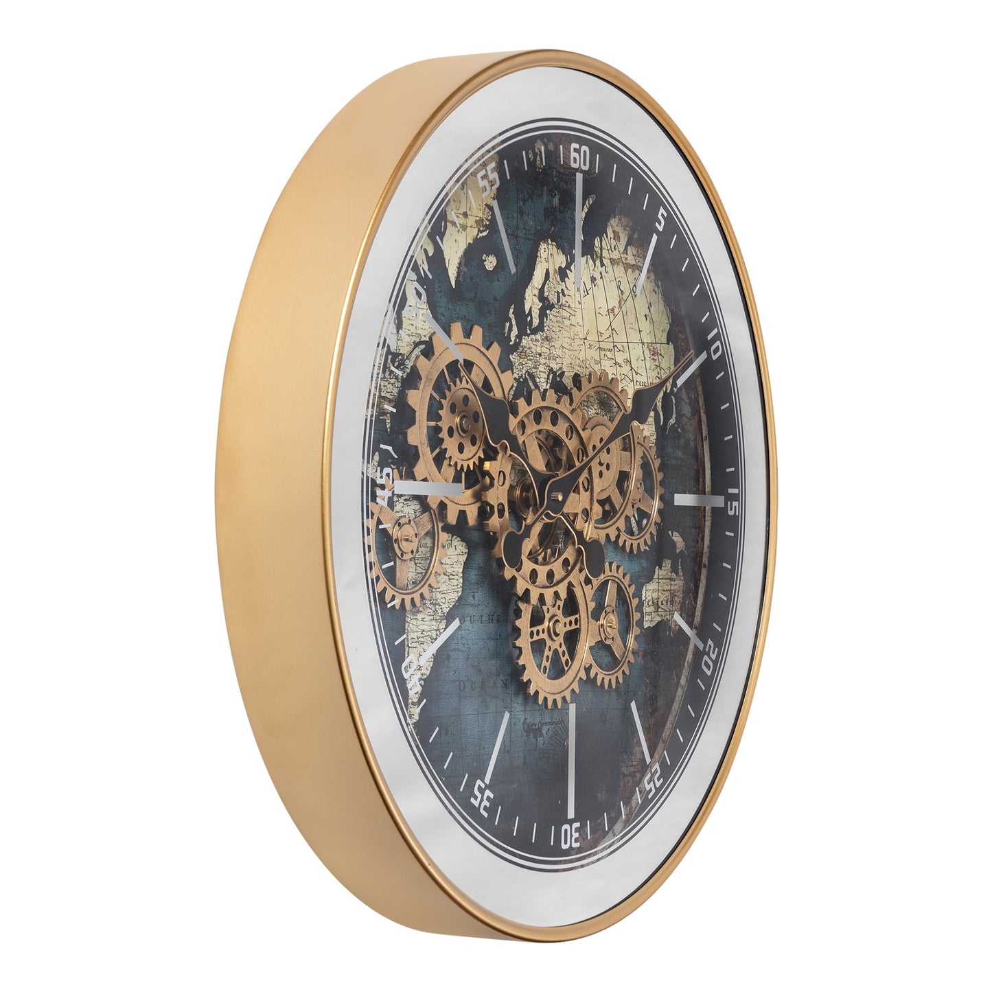 Prime Hour Luxury Designer Wall Clock For Living Room With Moving Gear Mechanism Buy Wall Clock Online - BIG (Steel Body)