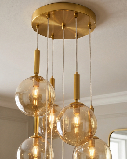 Cascade Glass Globe Chandelier
