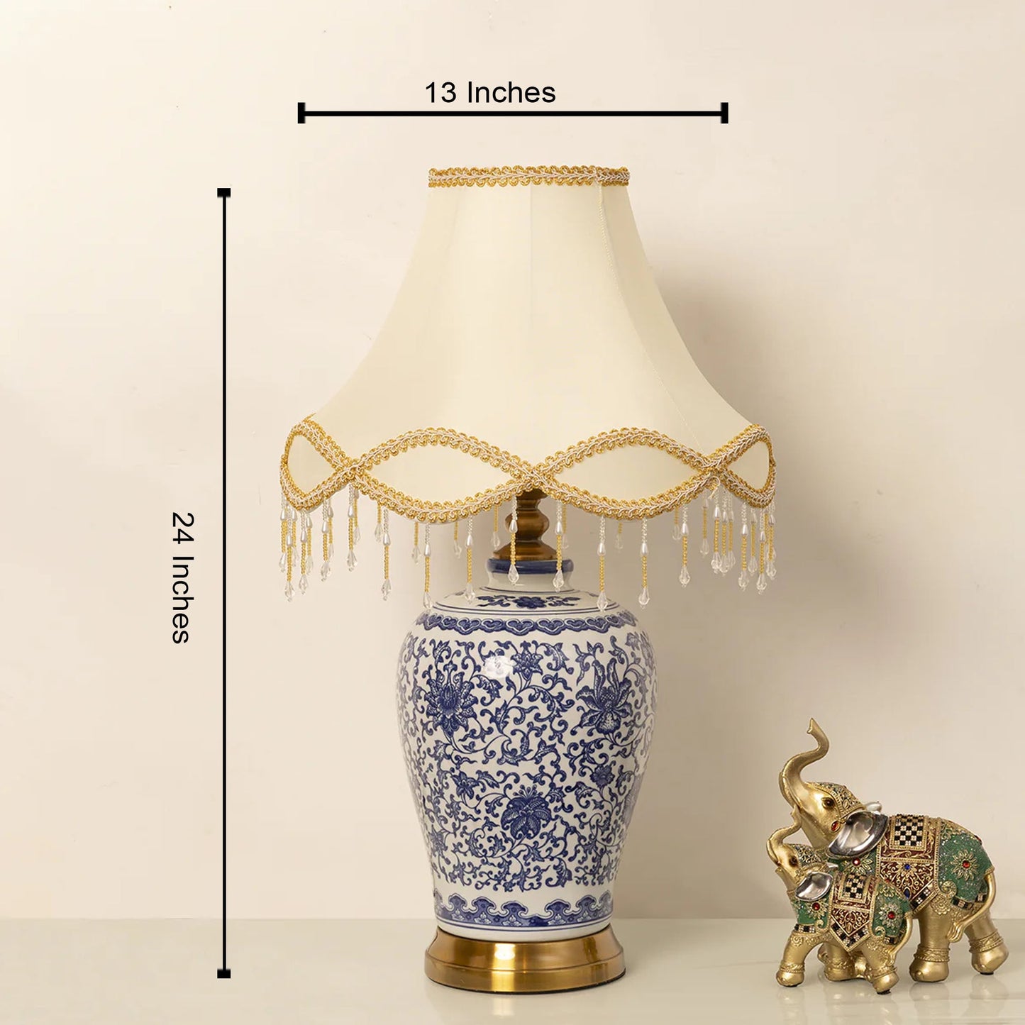 The Silk Route Decorative Table Lamp With Victorian Shade