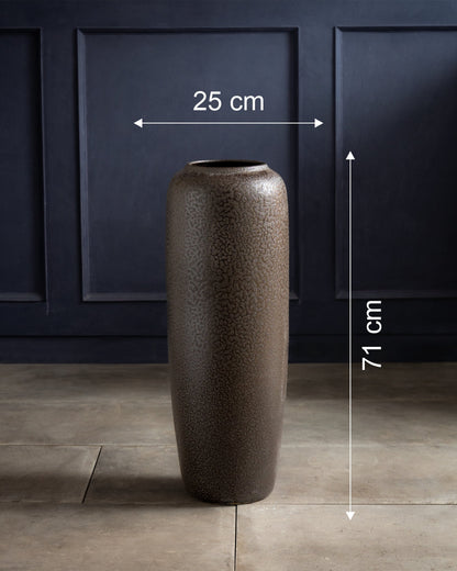 Charcoal Matte Textured Floor Vase - Small