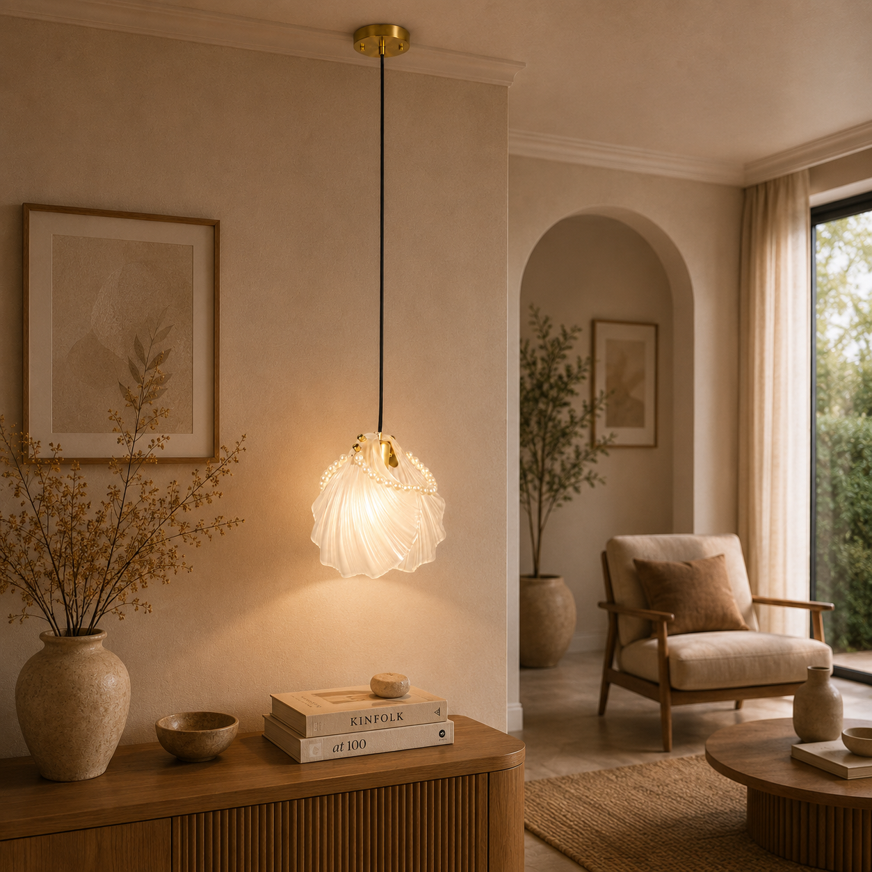 Luna Shell Pendant Light For Home  & Item  for Home Decoration