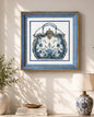 Blue & White Framed Wall art - 12"x12"