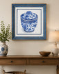 Blue & White Framed Wall art - 12"x12"