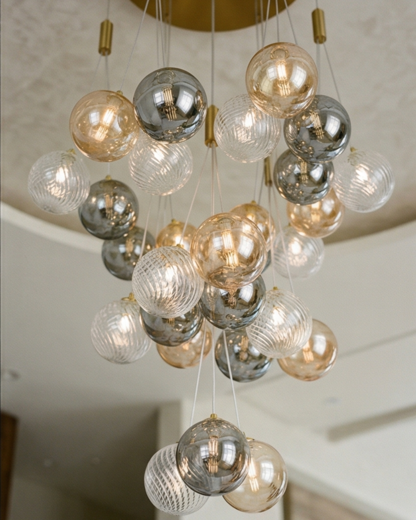 Cluster Globe Drop Chandelier