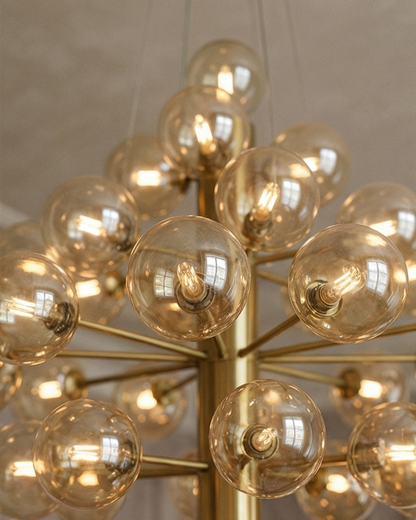 Grand Globe Cluster Chandelier - Amber