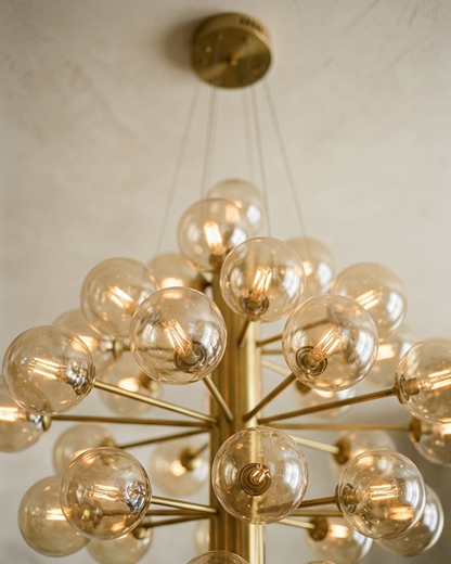 Grand Globe Cluster Chandelier - Amber