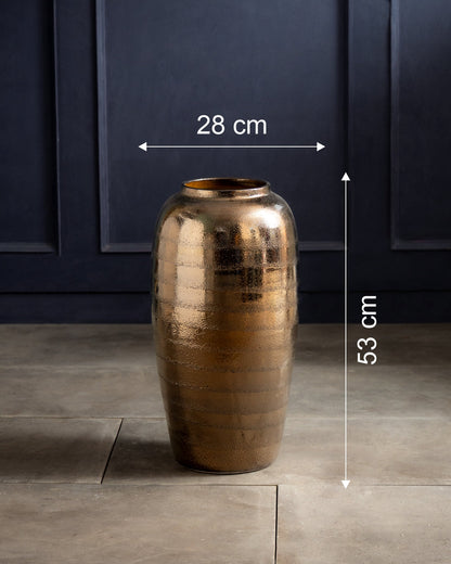 Antique Bronze Floor Vase - Medium