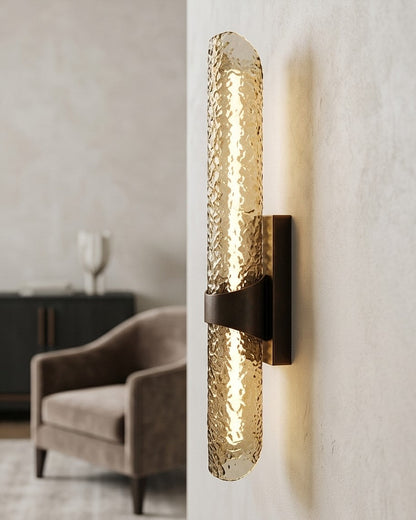 Golden Ember Double Tube Wall Light