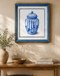 Blue & White Framed Wall art - 12"x12"