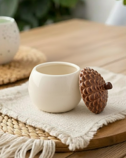 Acorn Delight Ceramic Storage Jar