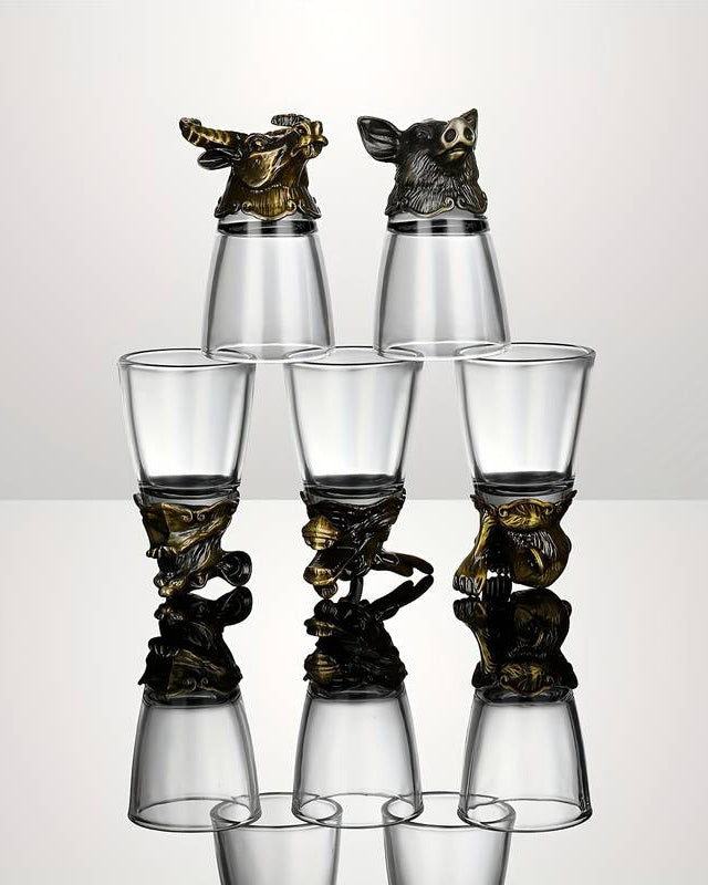 Animal Head Shooters Bronze - Set of 12