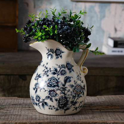 Enchanted Blossom Decorative Vase & Showpiece - Blue