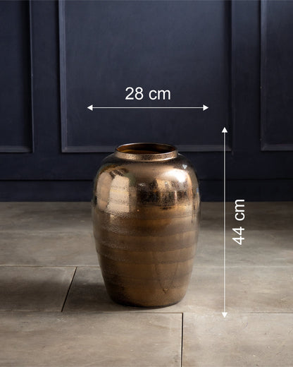 Antique Bronze Floor Vase - Small
