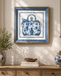 Blue & White Framed Wall art - 12"x12"