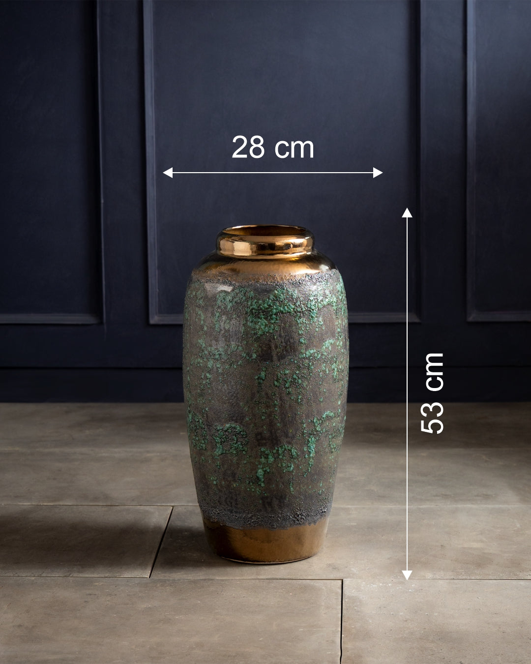 Obsidian Moss Floor Vase - Medium