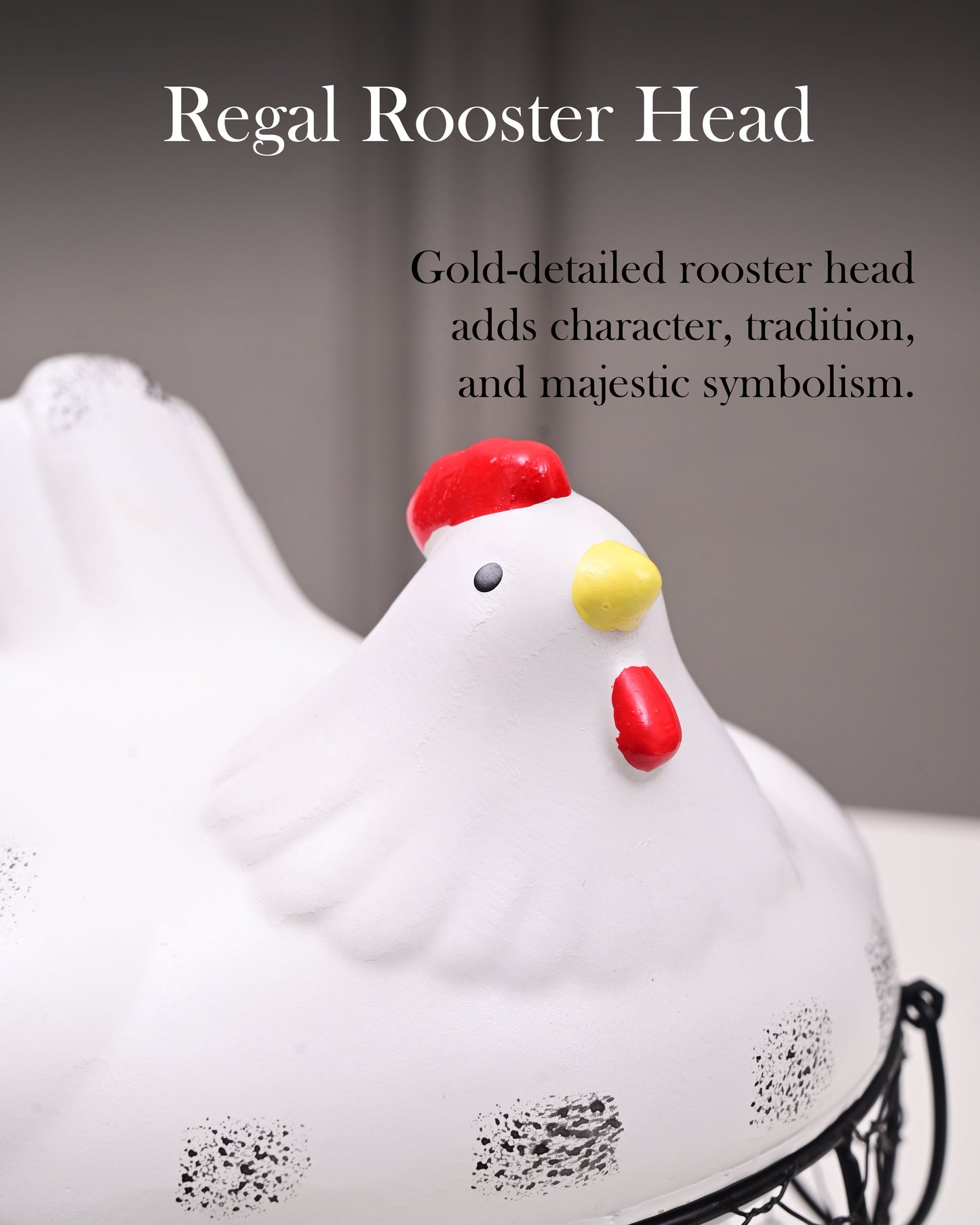 Rooster Egg Basket - White