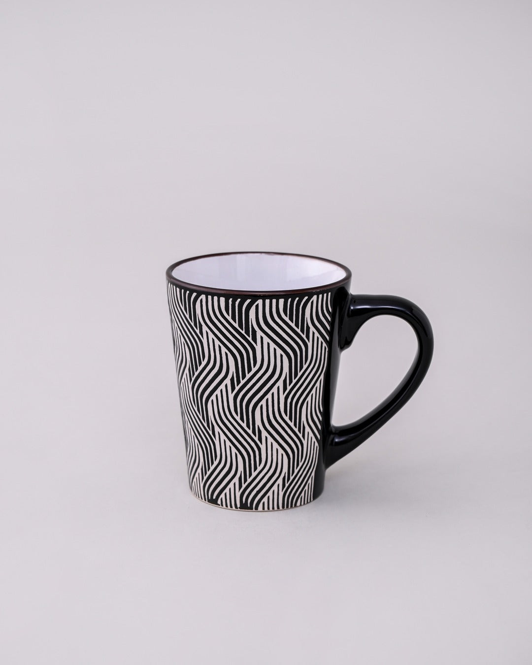 Serene Wave Ceramic Coffee Mug - Set Of 4