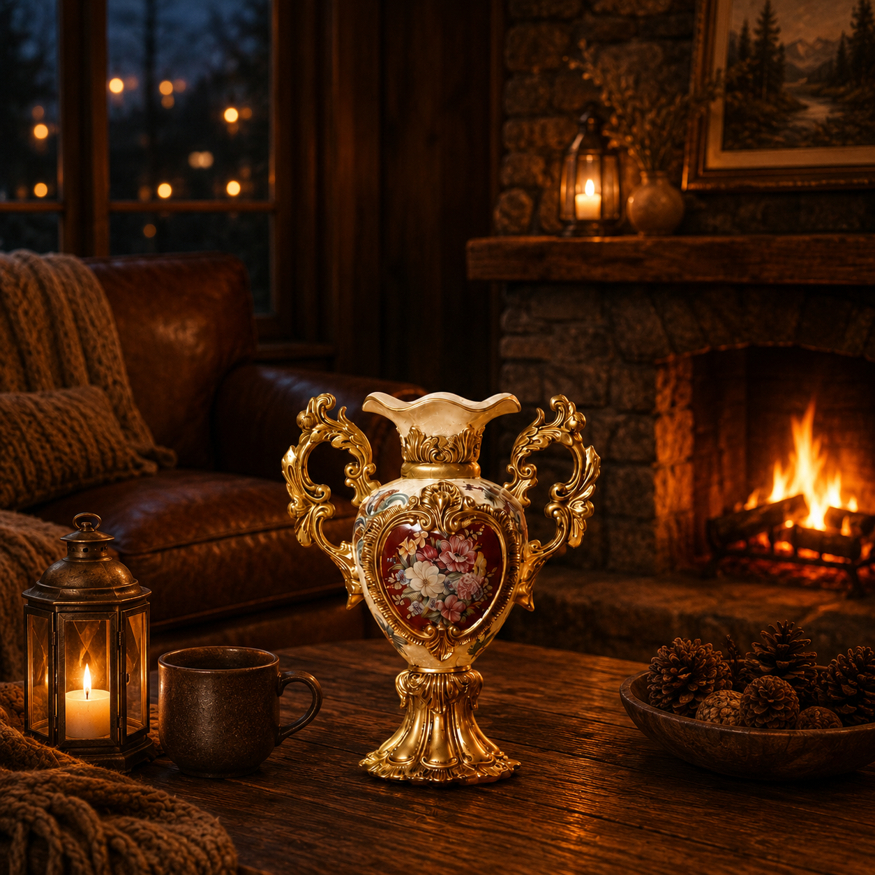 Baroque Blossom  Vase & Showpiece for Home & Item for Home Decoration