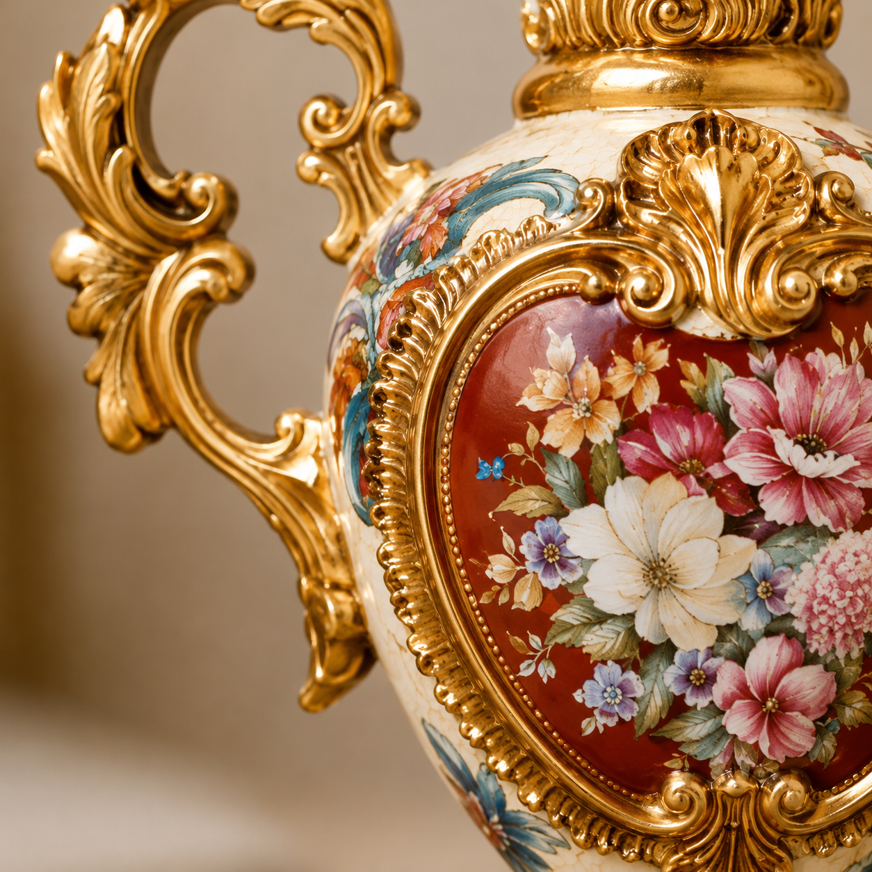 Baroque Blossom  Vase & Showpiece for Home & Item for Home Decoration