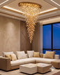 Royal Golden Crystal Cascade Chandelier