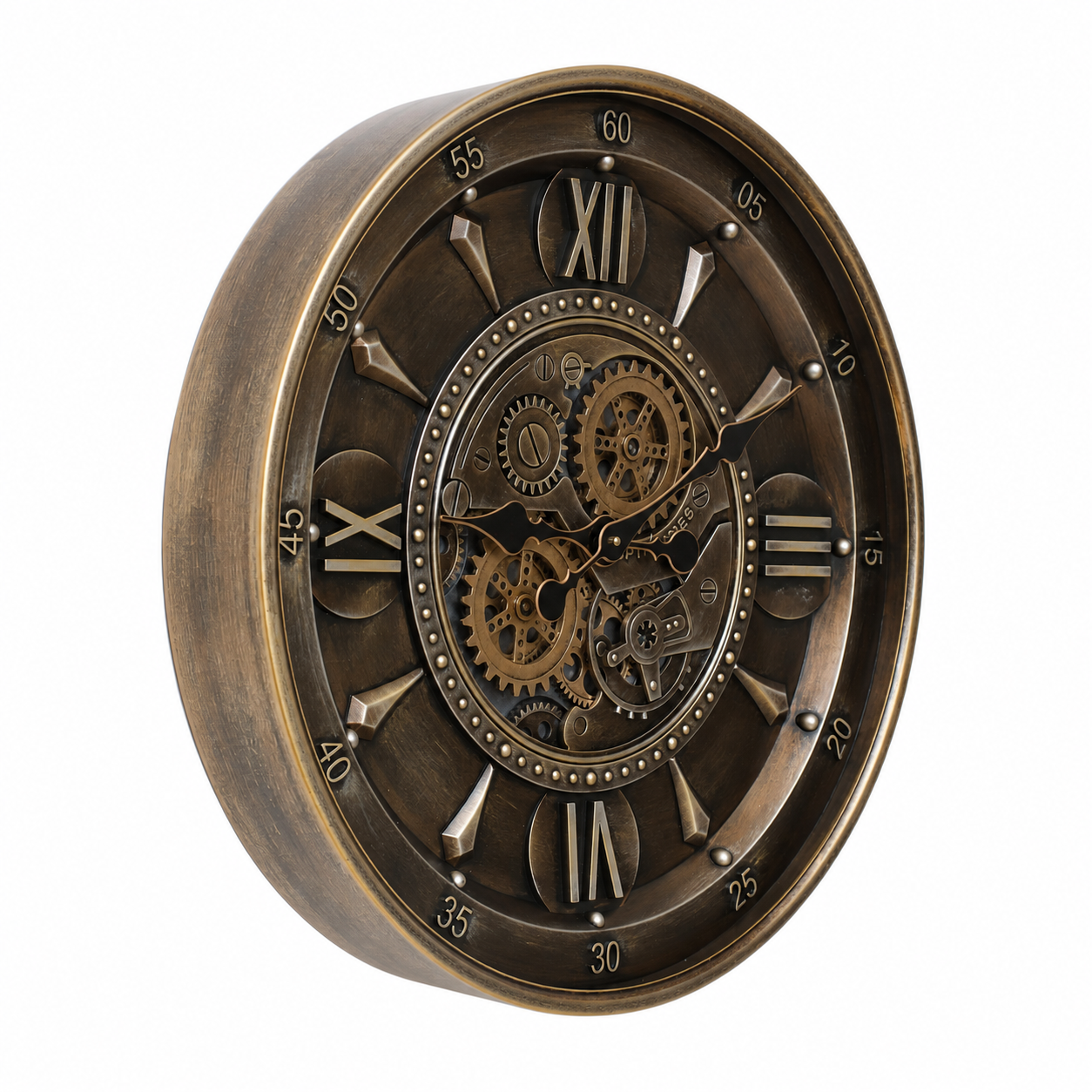 Cedar Hour Luxury Designer Wall Clocks for the Home With Moving Gear Mechanism Buy Wall Clock Online (Steel Body)