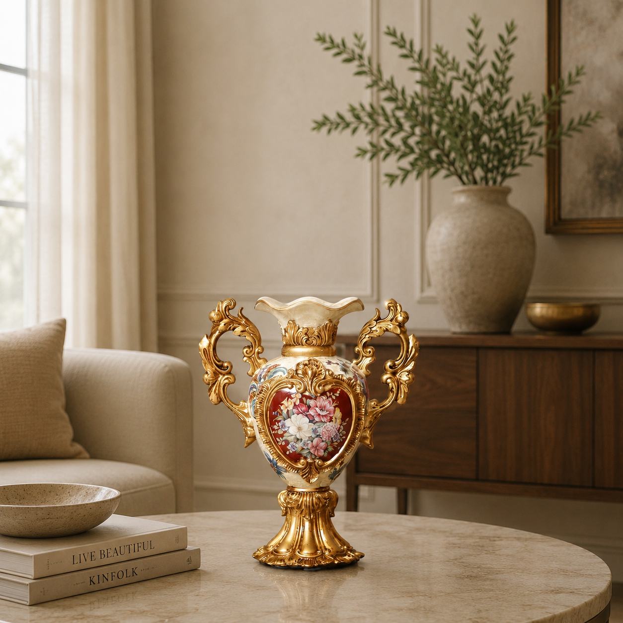 Baroque Blossom  Vase & Showpiece for Home & Item for Home Decoration