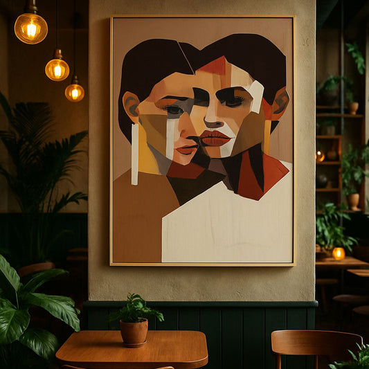 Dual Soul Fusion Hand painted Wall Art ( 47x31.5 Inches )