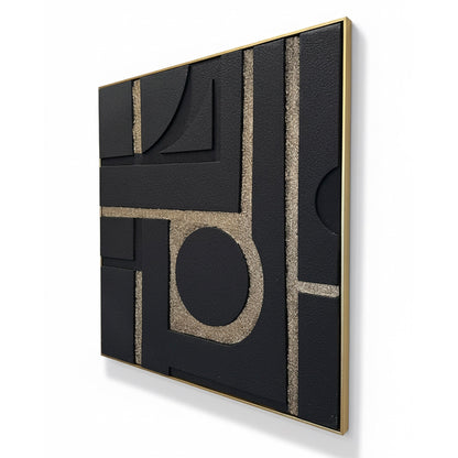 Golden Geometric Dreams Modern Wall Art (40 x 40 Inches)