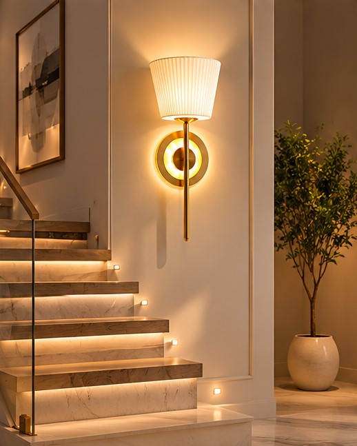 LuxeGlow Modern Gold Wall Sconce