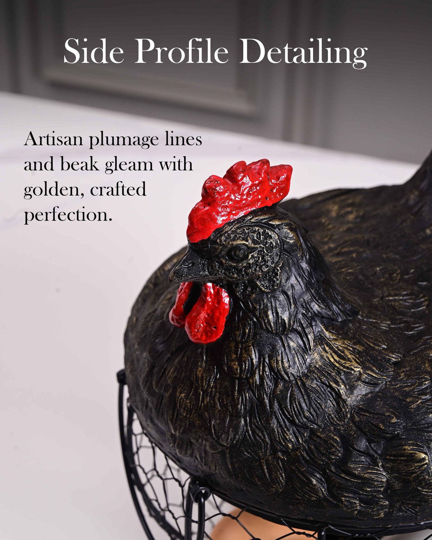 Rooster Egg Basket - Black