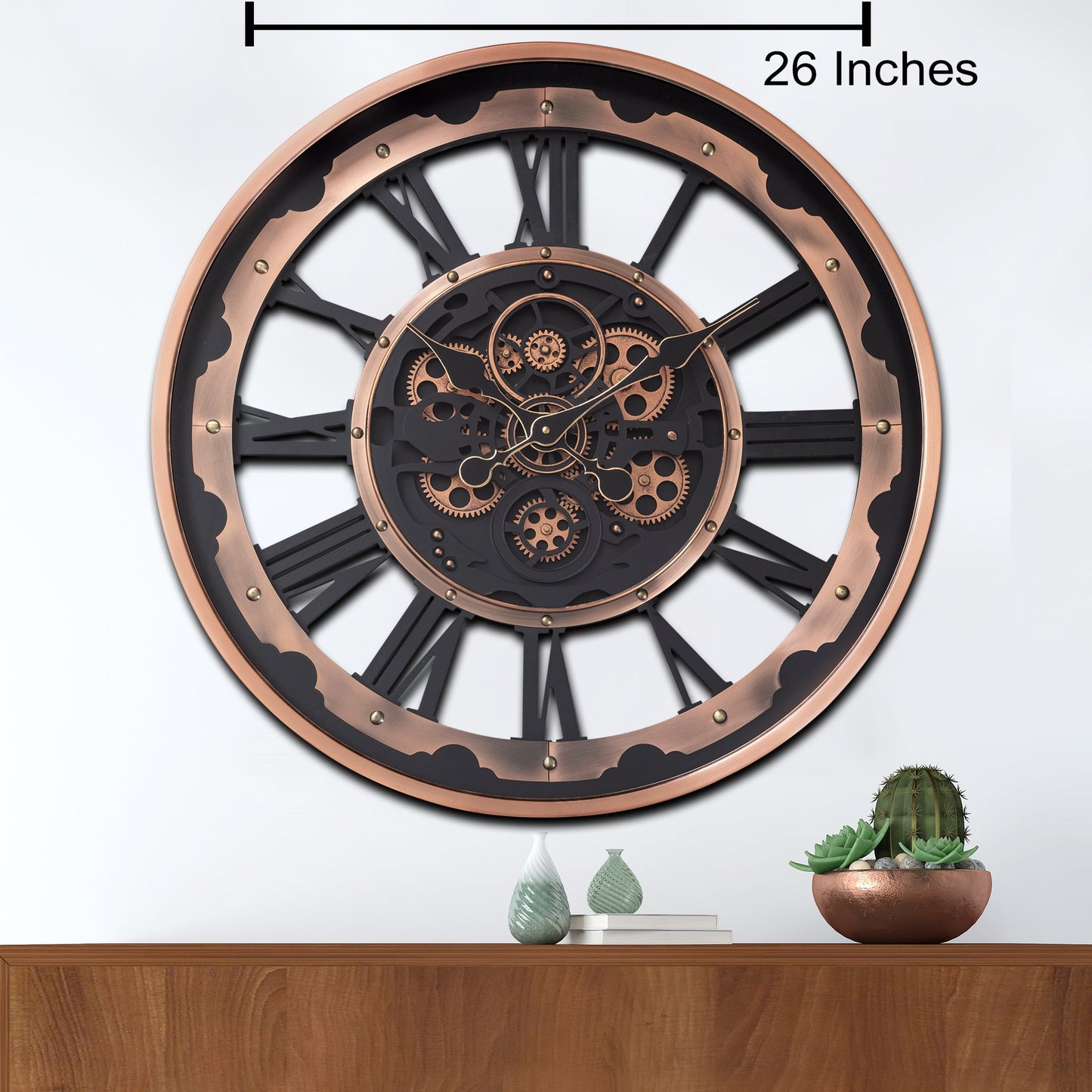 Velvet Time Luxury Designer Wall clocks for the Home With Moving Gear Mechanism Buy Wall Clock Online (Steel Body)